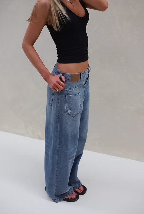 Mismatched Pocket Jeans