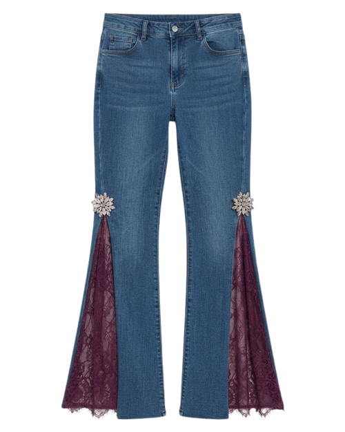 Lace Slit Jeans