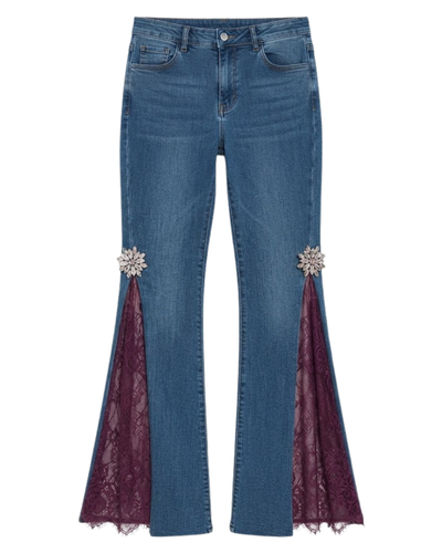 Lace Slit Jeans