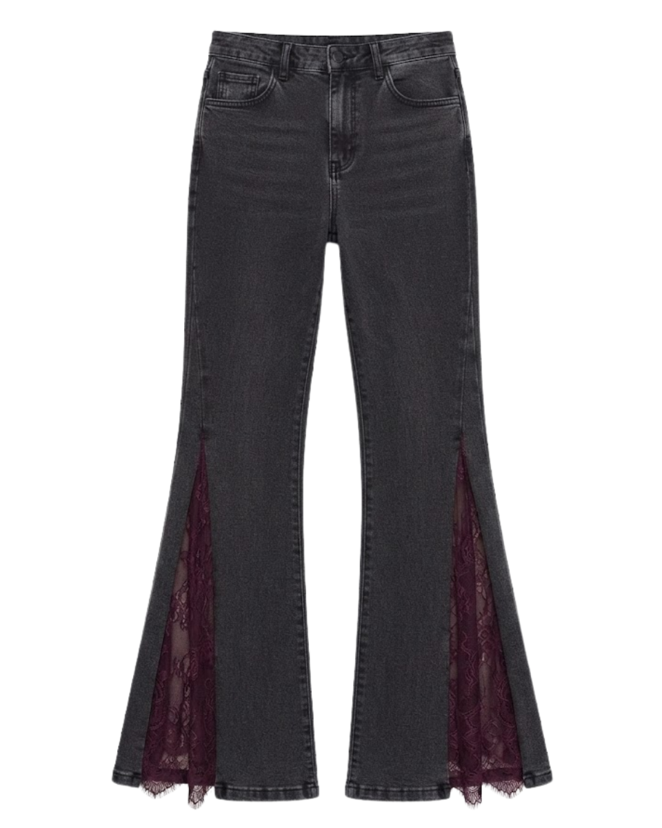 Lace Slit Jeans