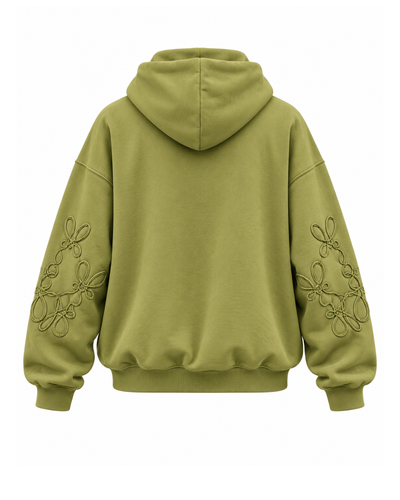 Olive Floral Hoodie