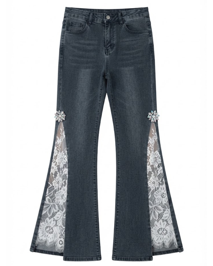 Lace Slit Jeans