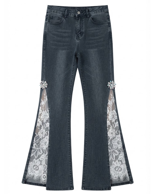 Lace Slit Jeans