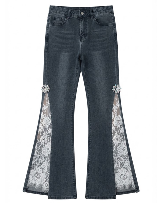 Lace Slit Jeans
