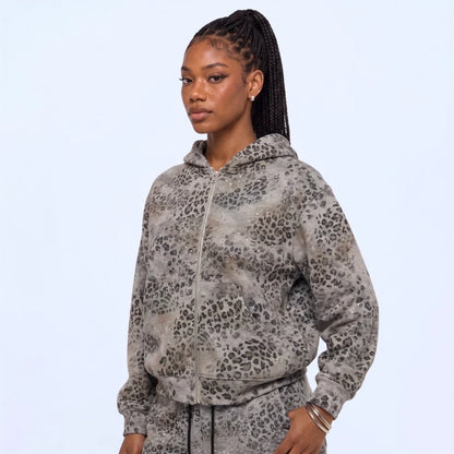 Leopard Rhinestone Hoodie
