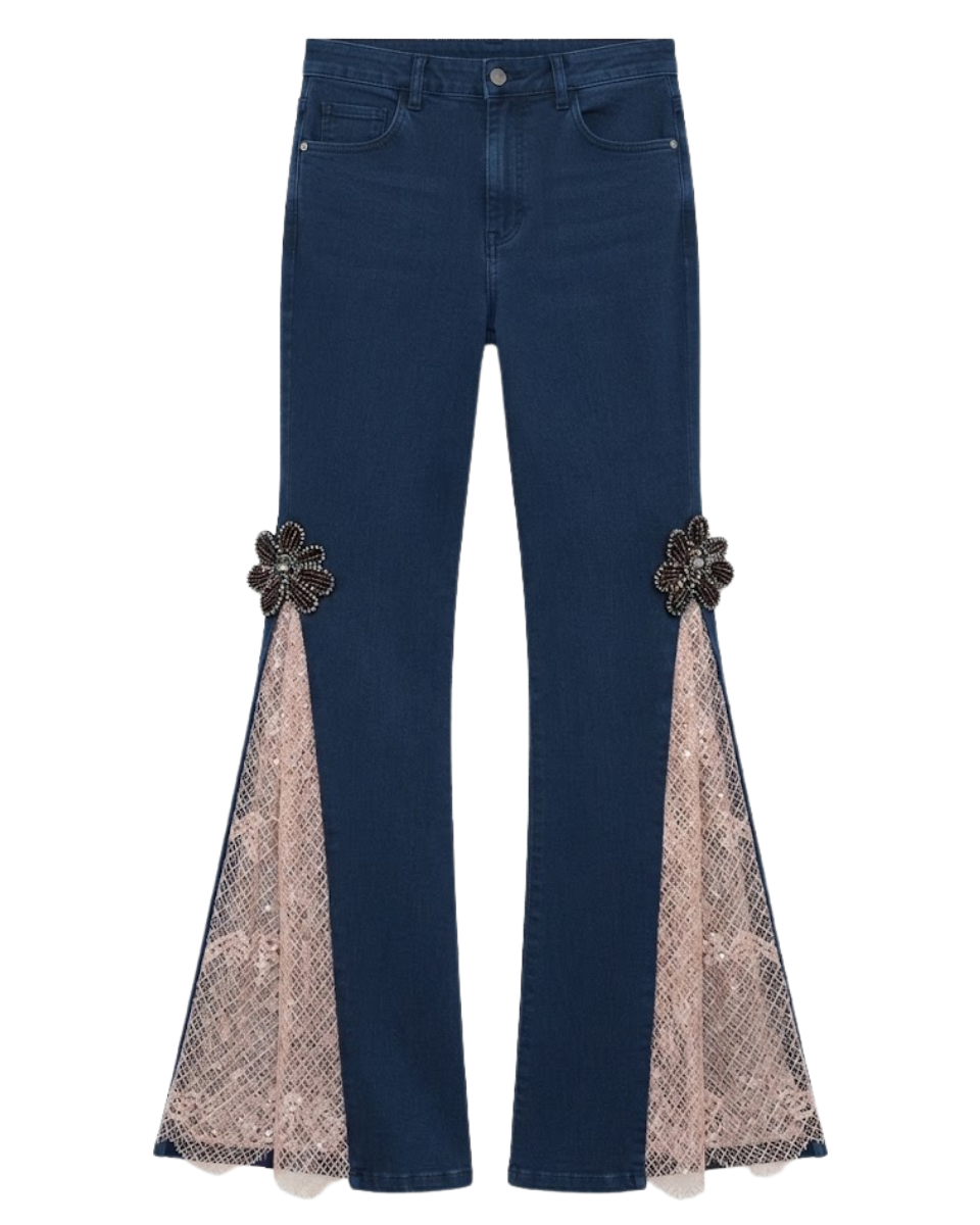 Lace Slit Jeans