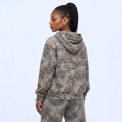 Leopard Rhinestone Hoodie