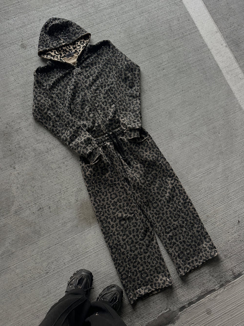 Leopard Rhinestone Sweatsuit