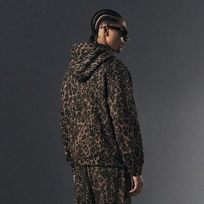 Leopard Rhinestone Hoodie