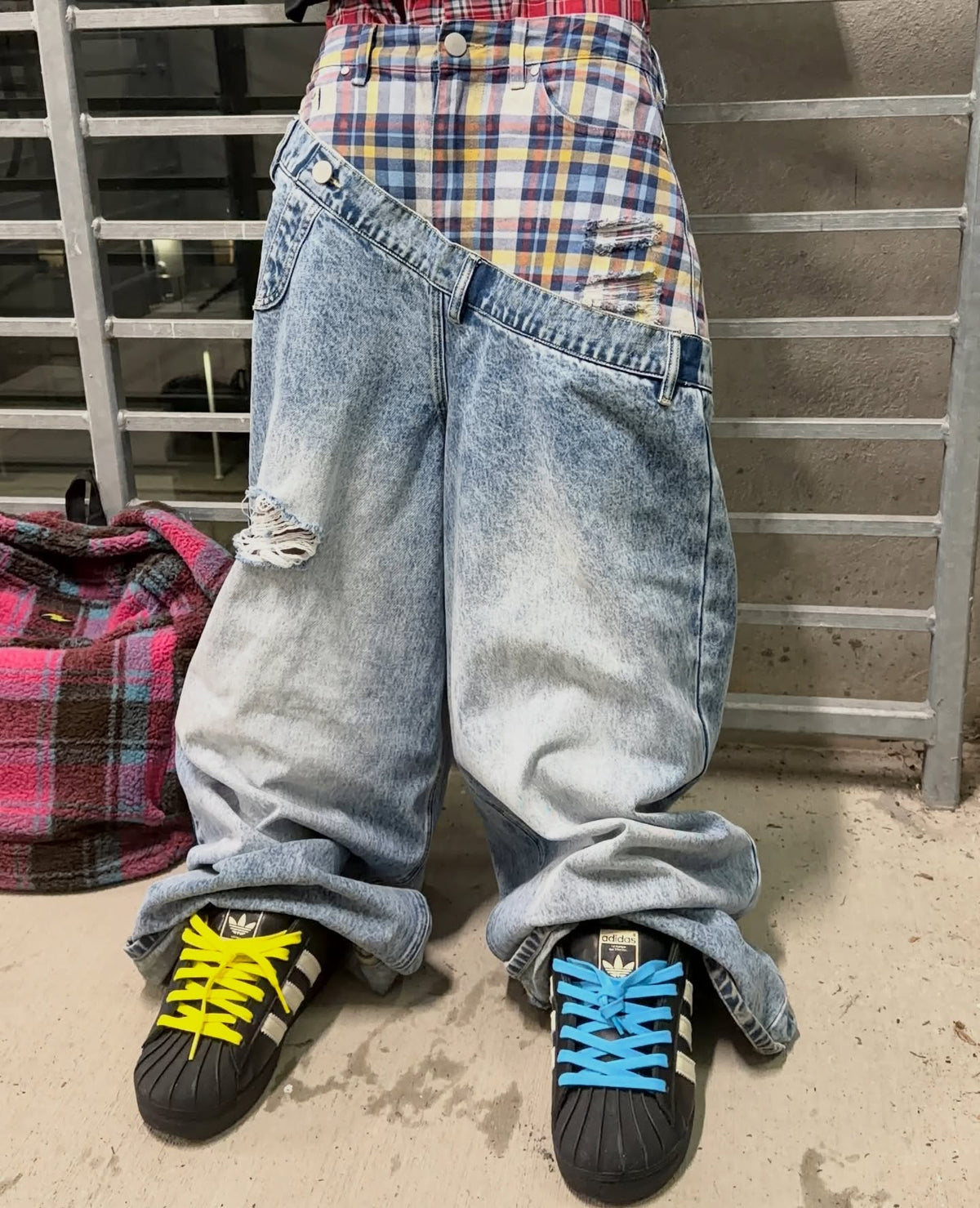 Plaid Peek Jeans