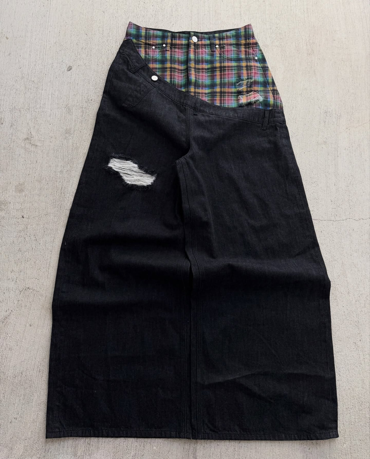 Plaid Peek Jeans