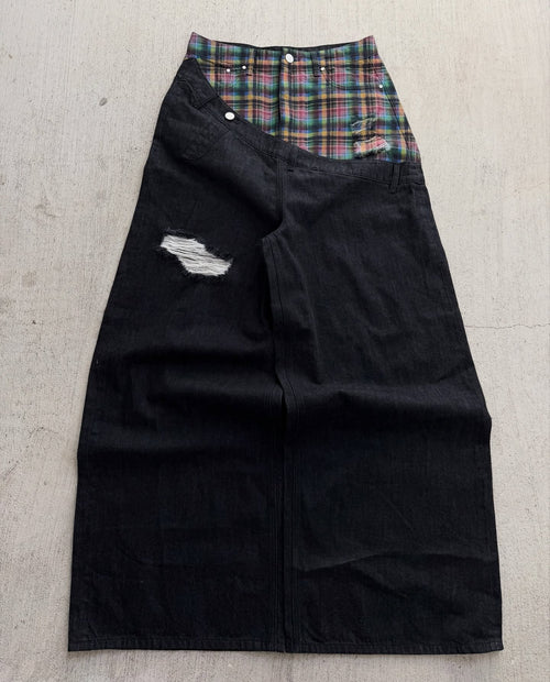 Plaid Peek Jeans